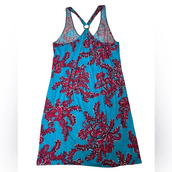 LILLY PULITZER Cotton Shore Tank Dress Searulean Blue Rhode Island Reef, Large - Picture 4 of 5